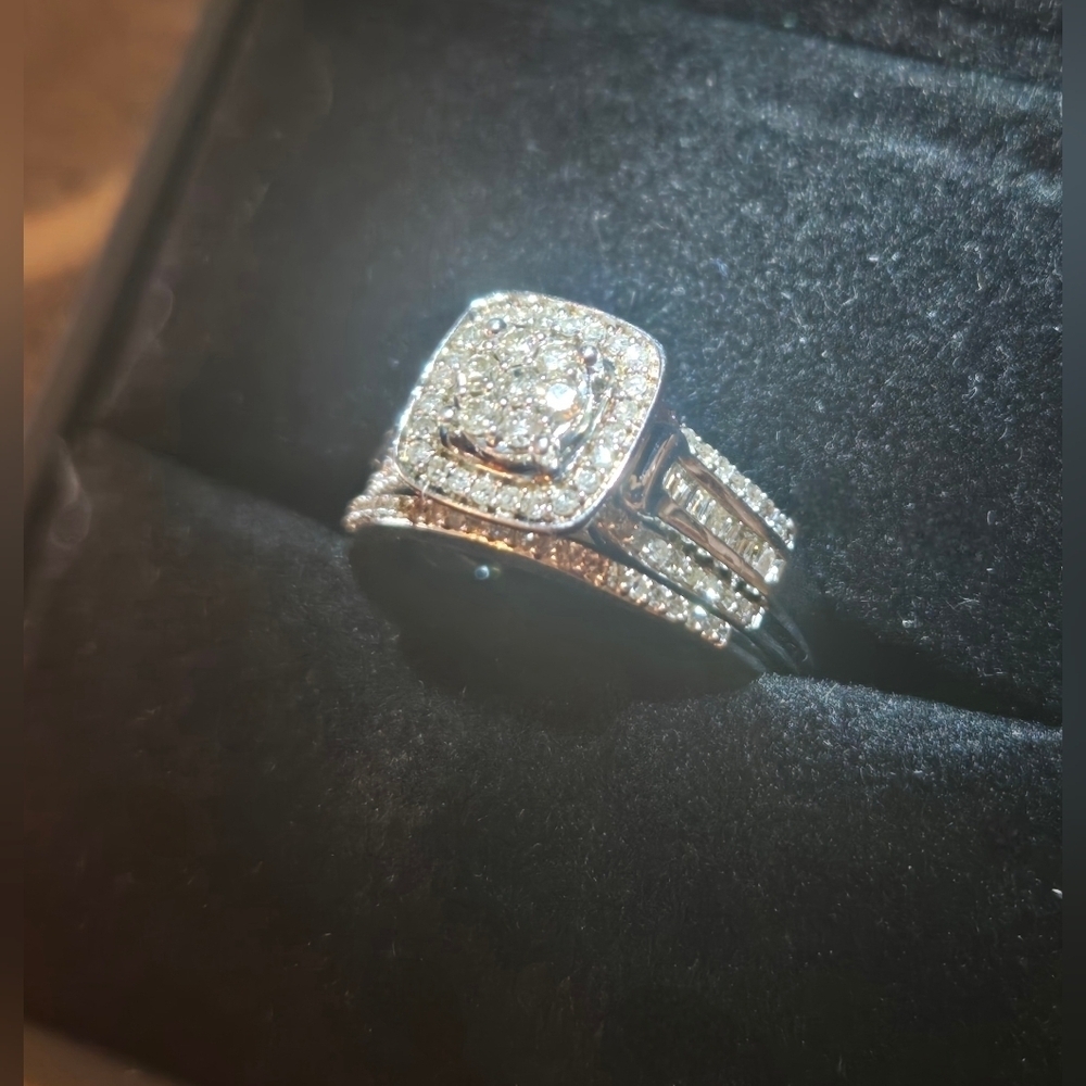Diamond Wedding Ring Set | Size 7, 6.75 | 925 Sterling Silver | 0.51 ctw - Picture 11 of 16
